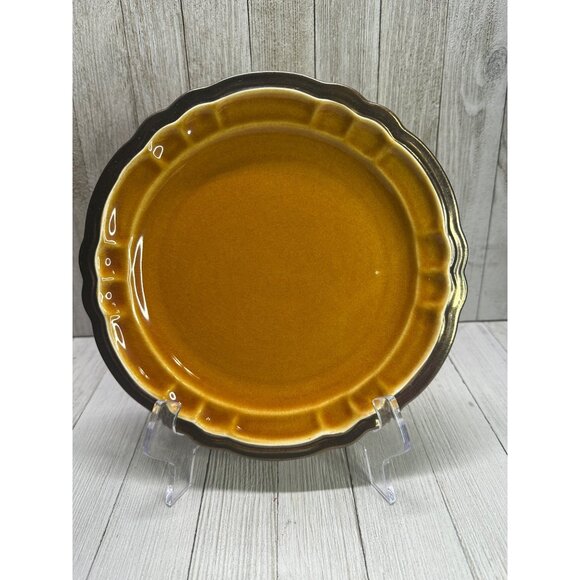 Vintage Nanette Vacher Ambiance Versailles Dinner Plates Amber Brown - Set Of 2 - Picture 3 of 6